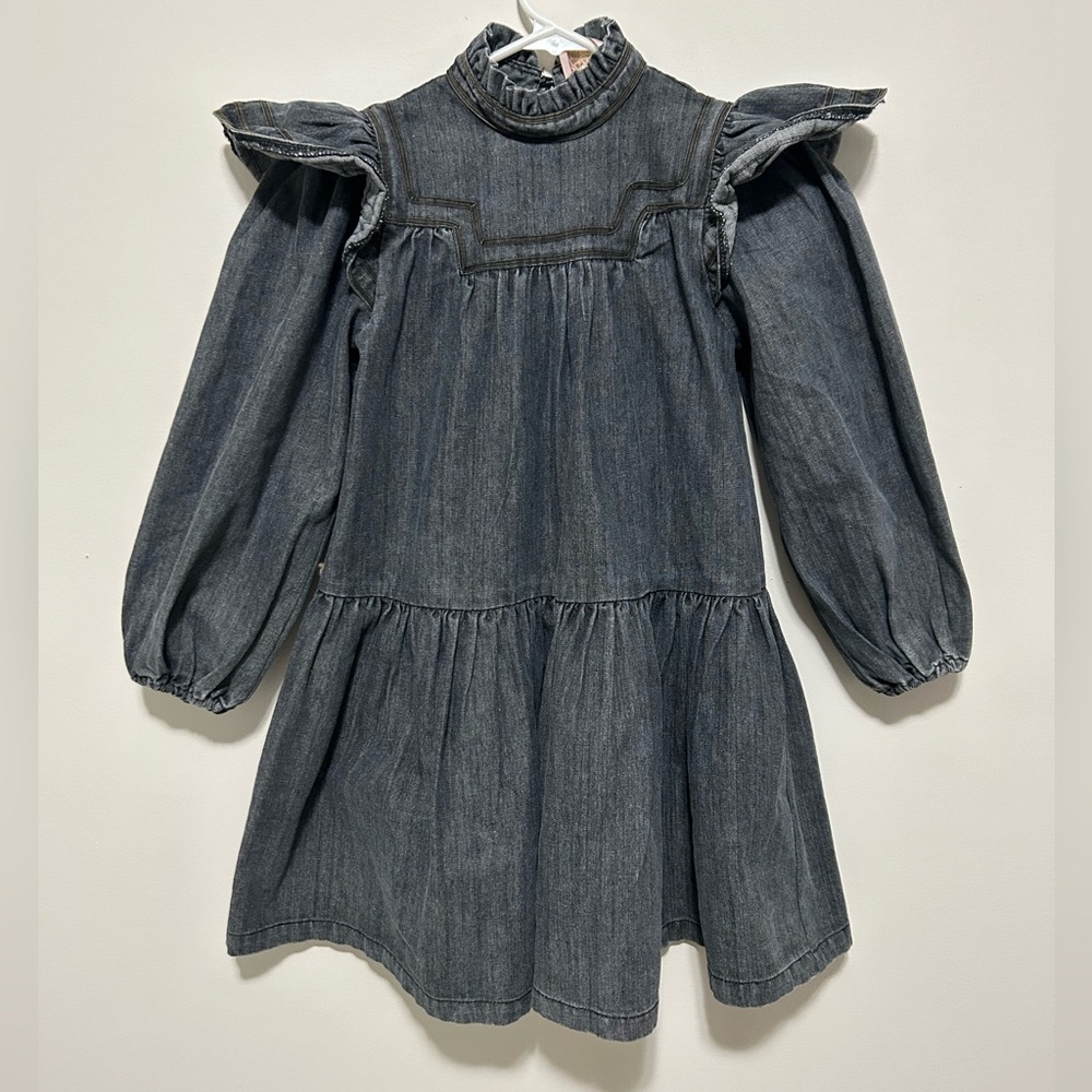 Petite Amalie Black Chambray Dress